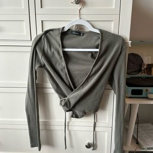 Glassons long sleeve wrap top or cardigan